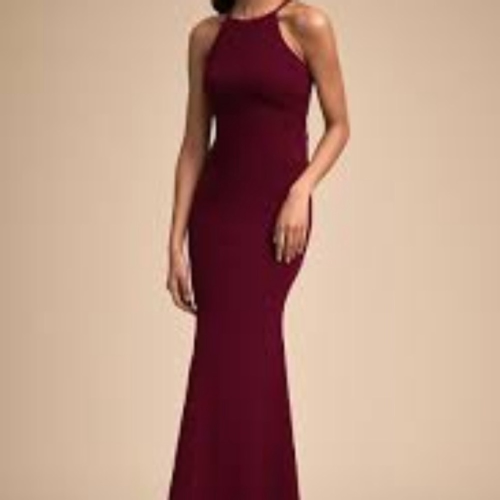 Stunning high neckline BHLDN gown with  open back